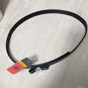 Tory Burch Black Leather Slim Belt